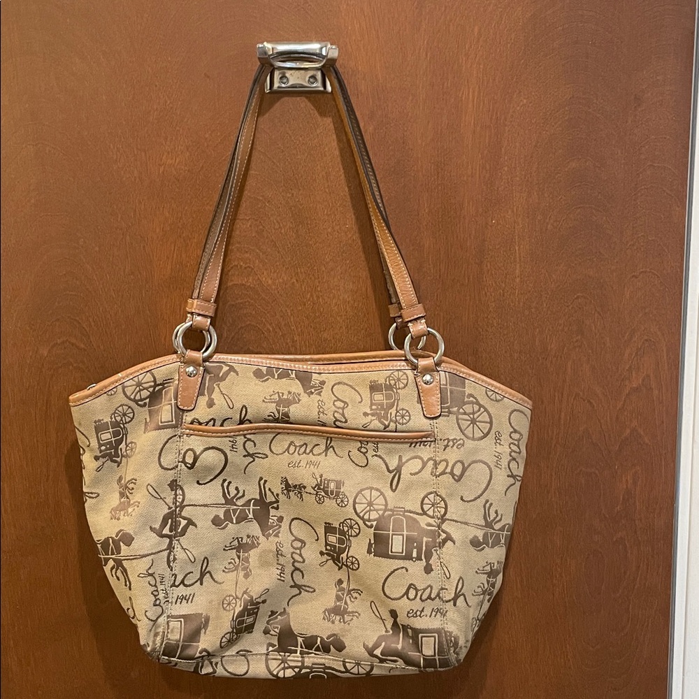 Coach Tan and Brown Graphic Tote - Picture 3 of 3